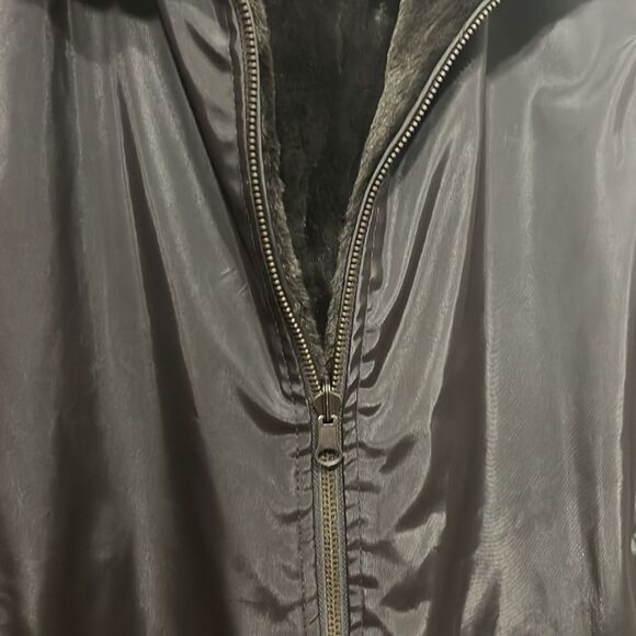 Women's Brown Faux Fur Reversible Collared Sleeveless Zip Up Vest L - Picture 4 of 9